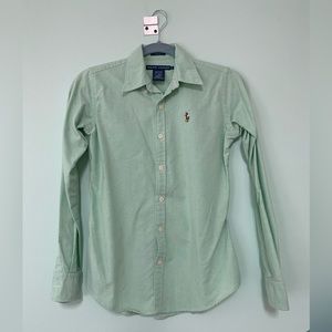 Polo Ralph Lauren Slim Fit Oxford Shirt in Pale Green